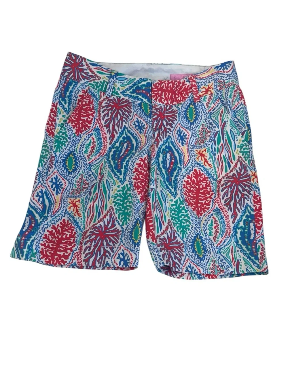 Lilly Pulitzer The Chipper Short Colorful Coral Print Bermuda 0